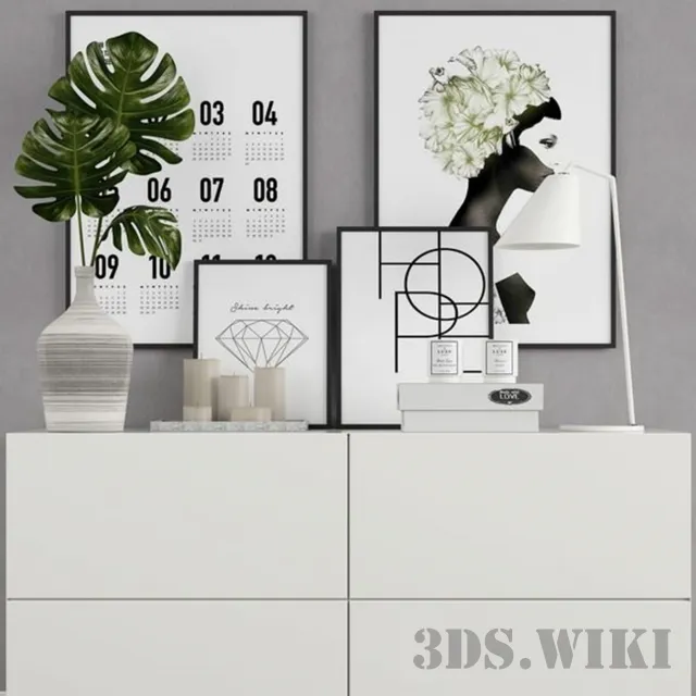 furniture - White chest 3D Model