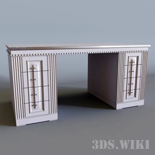 furniture - White classic chest of drawers 3D Model