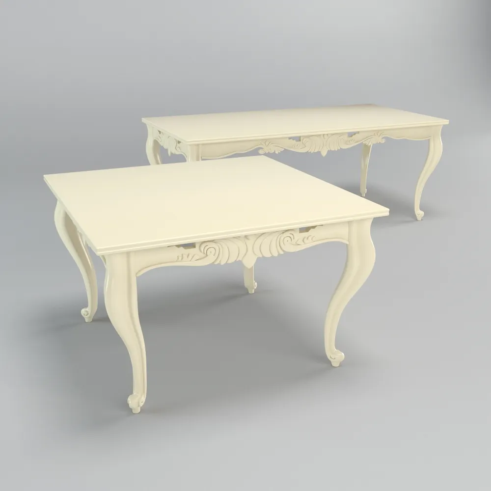 furniture - White table 0667 3D Model