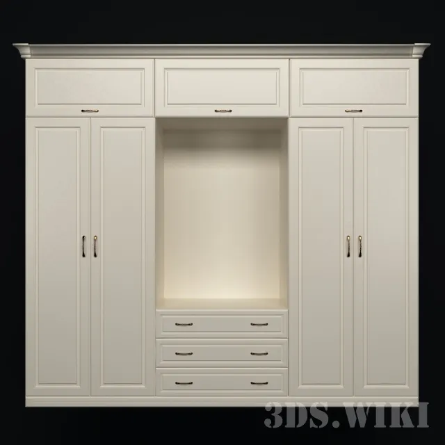 furniture - White wardrobe for clothes 3D Model