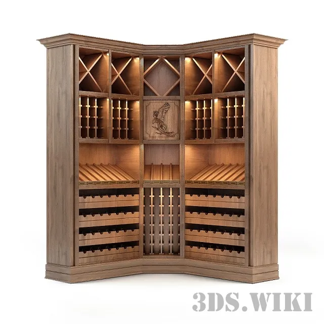 furniture - Wine corner cabinet showcase 3D Model