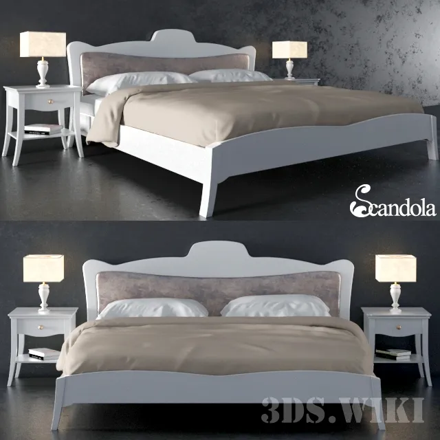 furniture - Wood Frame Bed 3D Model