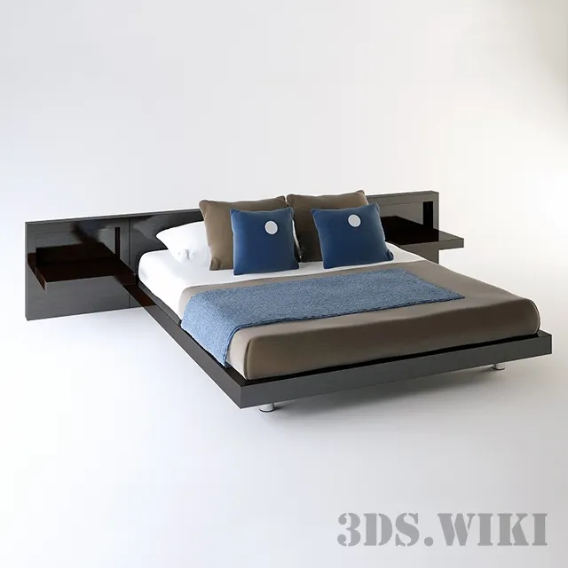 furniture - Wooden bed 3D Model