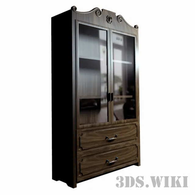 furniture - Wooden Bookcase - Showcase 3D Model