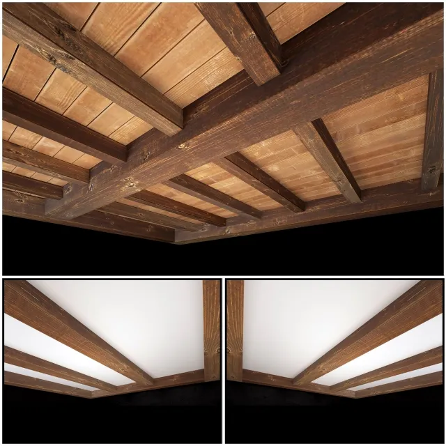 furniture - Wooden ceiling 3 3D Model