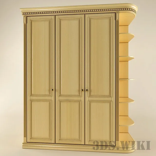 furniture - Wooden classic cabinet showcase 3D Model