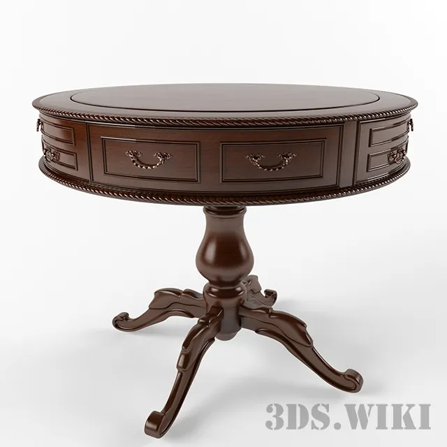 furniture - Wooden classic round table 3D Model