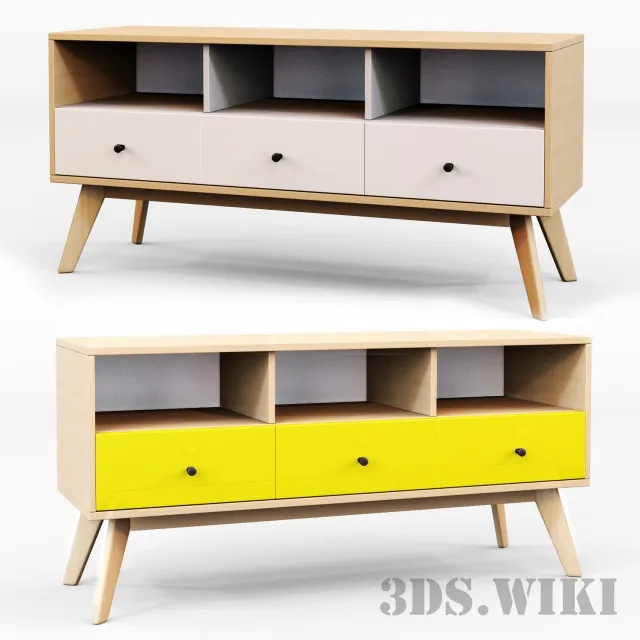 furniture - Wooden simple cabinet 3D Model
