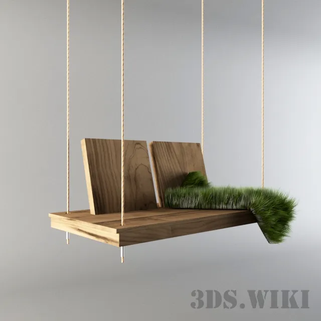 furniture - Wooden swing for interior 3D Model