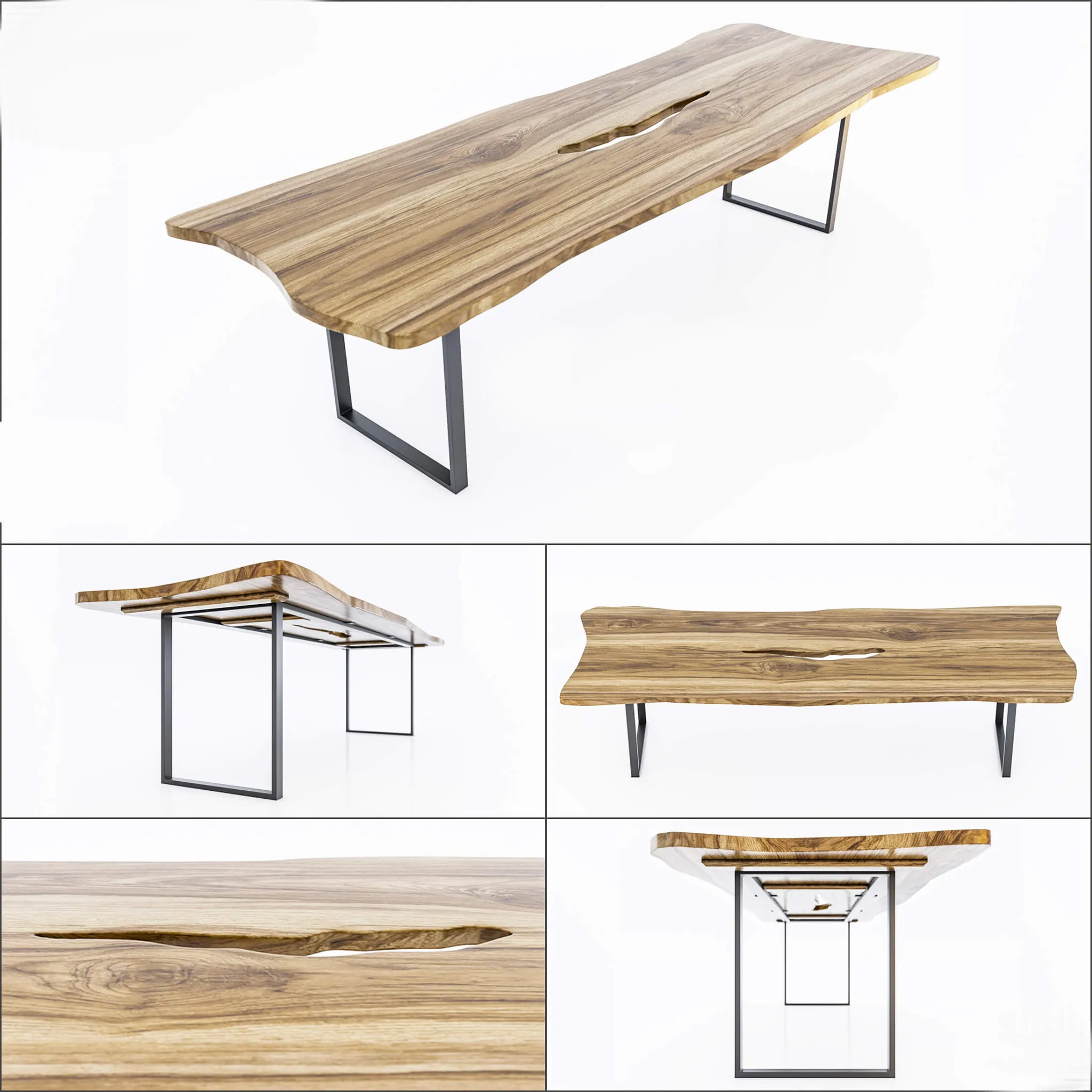 furniture - Wooden table 015 3D Model