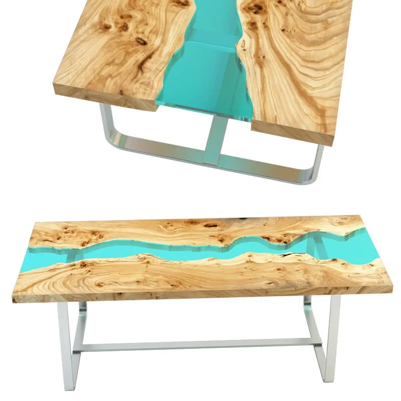 furniture - Wooden table River 3D Model