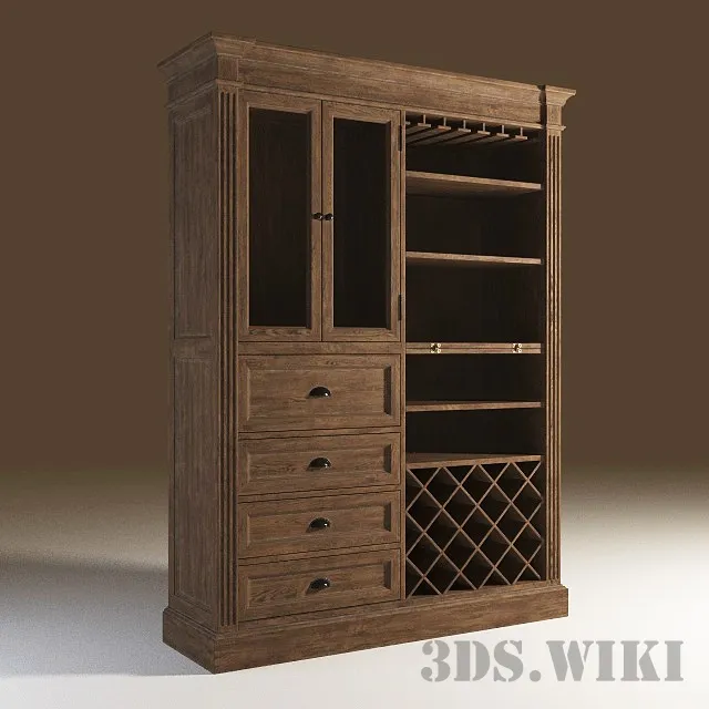 furniture - Wooden wine cabinet 3D Model