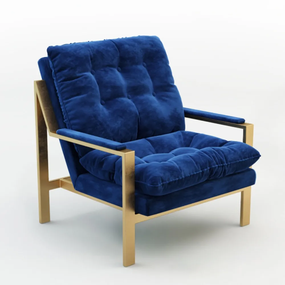 furniture - Worlds Away armchair in corduroy CAMERON GNAVY 3D Model