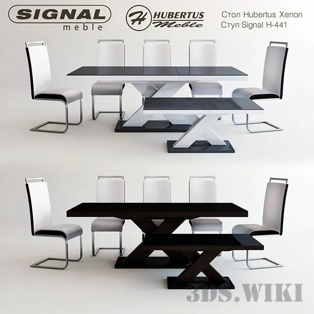 furniture - Xenon Hubertus-meble table H-441 Signal chair 3D Model