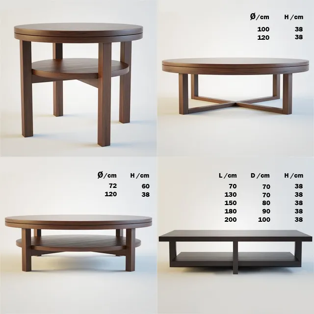 furniture - XVL  coffee tables 3D Model