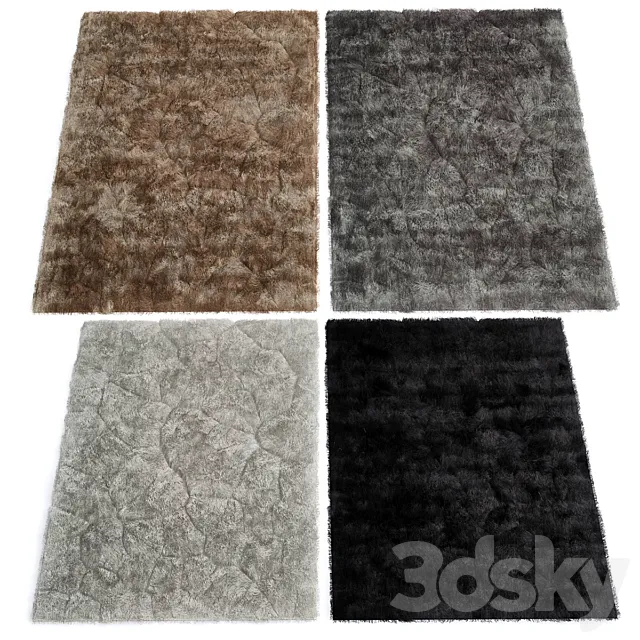 Furry carpet of 4 kinds 3DModel