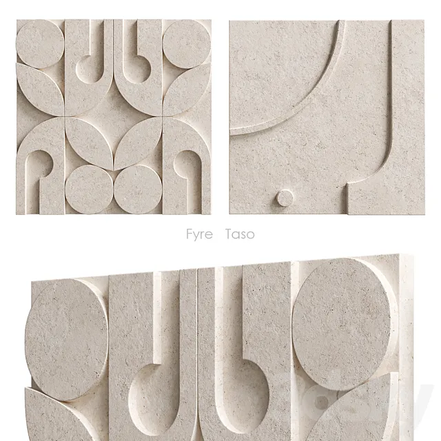 Fyre Taso Relief Crate&Barrel 3D Model