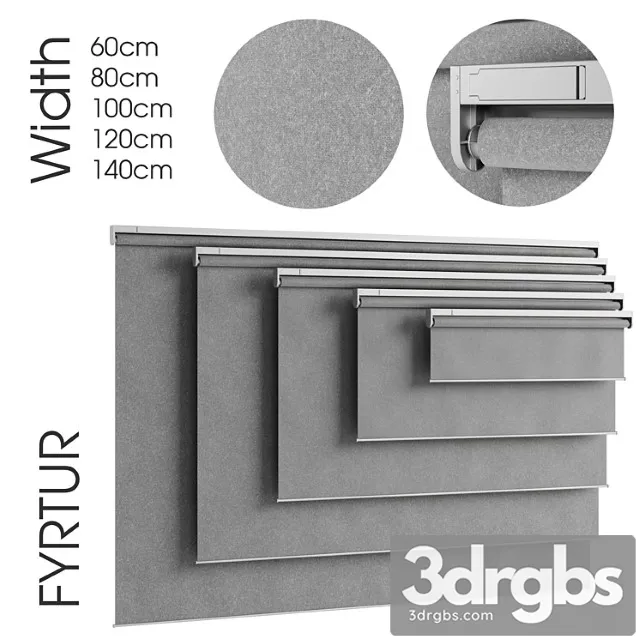 Fyrtur ikea block-out roller blind 3D Model Download