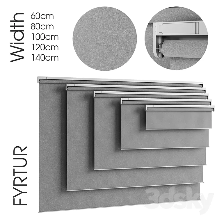 FYRTUR Ikea block-out roller blind 3D Model