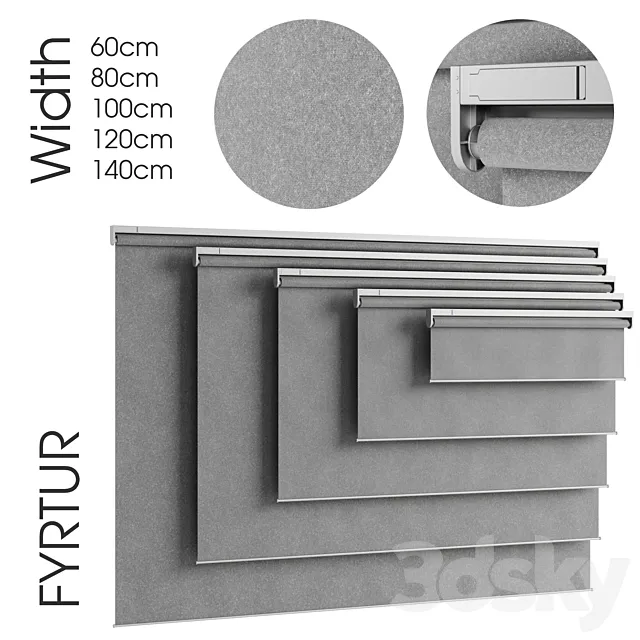 FYRTUR Ikea block-out roller blind 3DModel