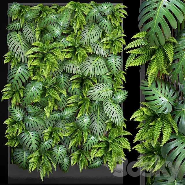 Fytowall 1. Vertical garden phytowall phytomodl landscaping green picture bush wall decor branches monstera fern eco eco decor loft 3D Model