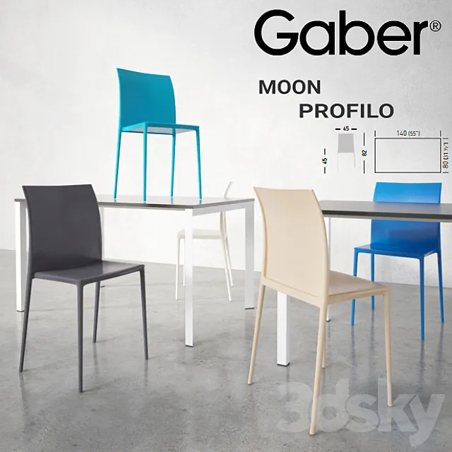 GABER Moon chair Profilo table 3DModel