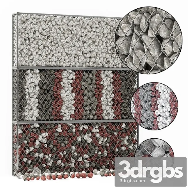 Gabion Medium Stone Color 3D Model Free