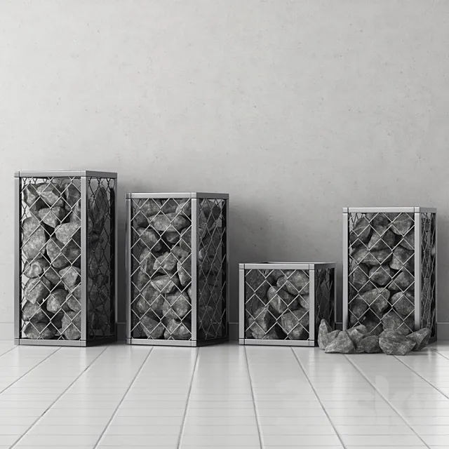 Gabion of rock stones 3D Model