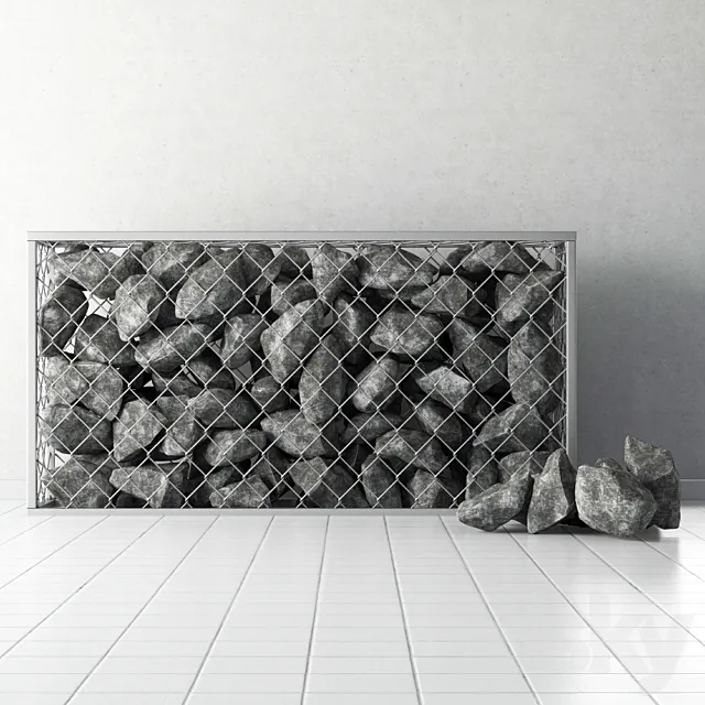 Gabion of rock stones 3D Model