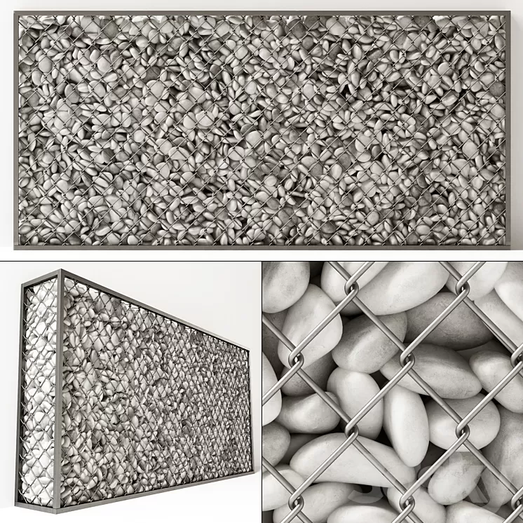 Gabion pebble low n6 Two 3D Model