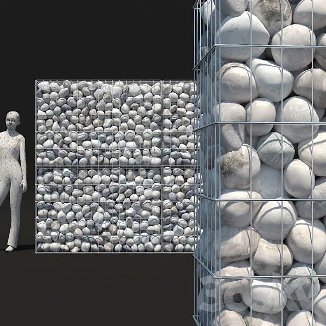 Gabion Riverstone 3D Model