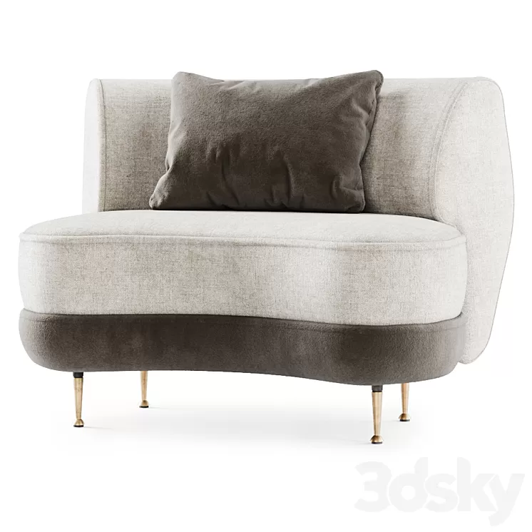 Gabriel curve armchair / Semicircular armchair