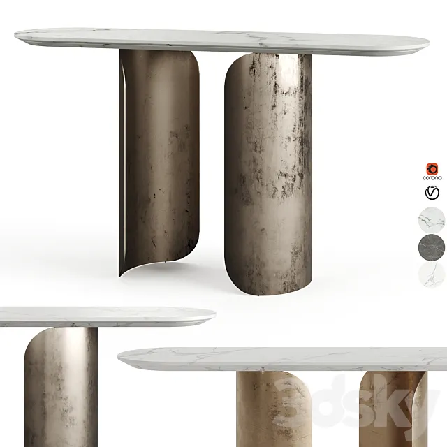 GABRIEL OPERA CONTEMPORARY OVAL CONSOLE 3D Model