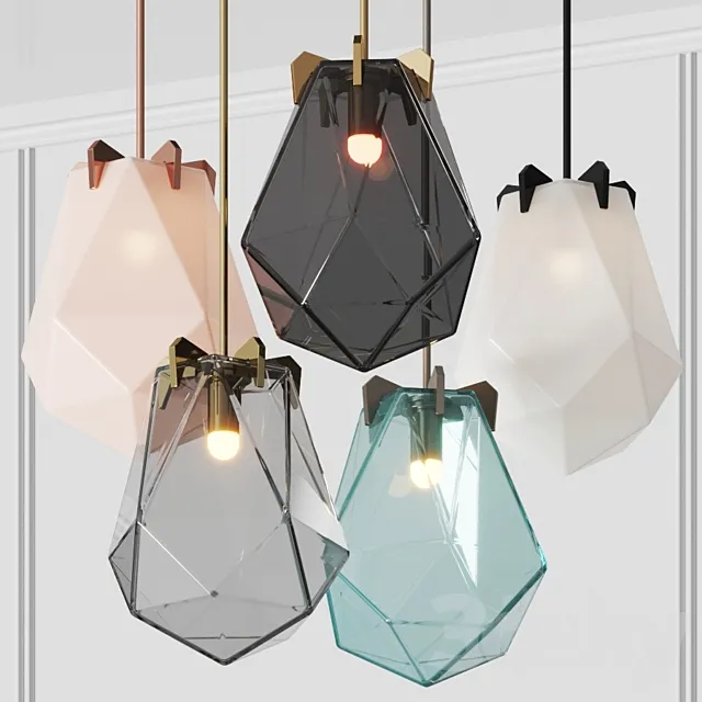 Gabriel Scott Briolette Pendant Lamps 3D Model