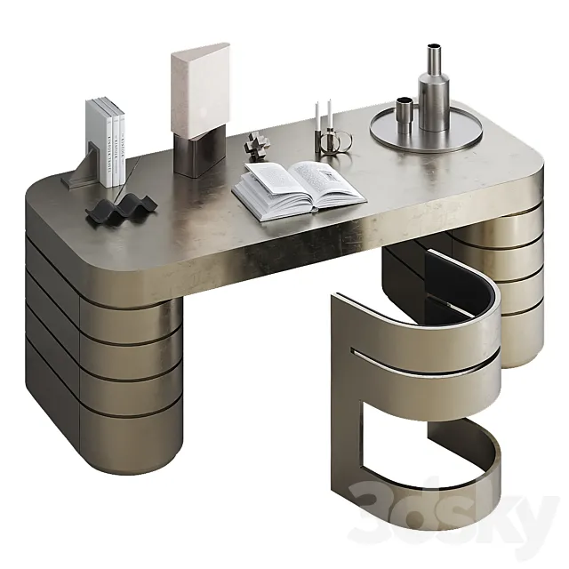 GAE Chair and FRANK Table by JORIS POGGIOLI 3D Model