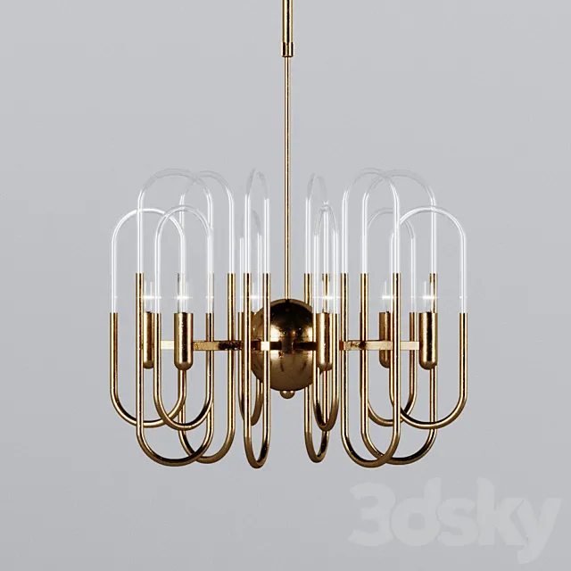 Gaetano Sciolari Brass Chandelier 3DModel