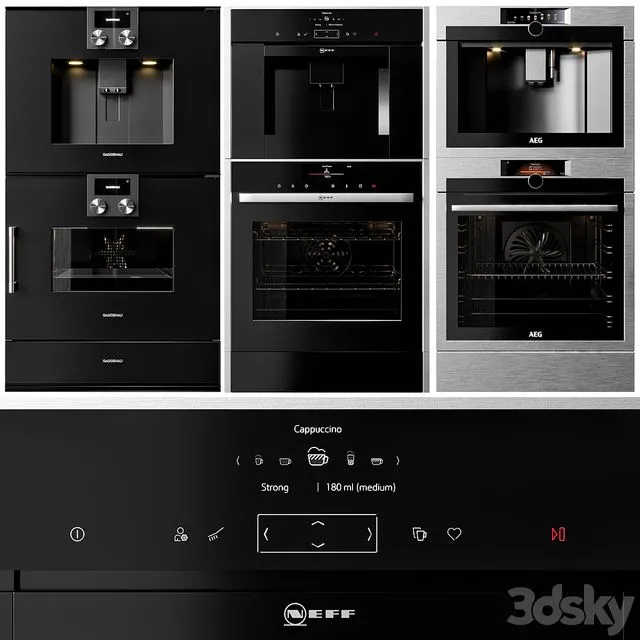 GAGGENAU AEG and NEFF double oven and coffeemaker collection 3D Model