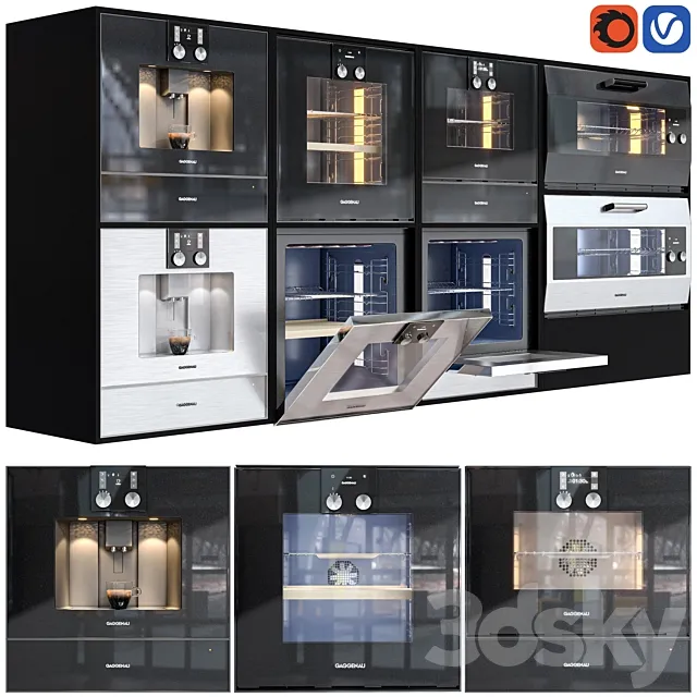 gaggenau oven set 3D Model
