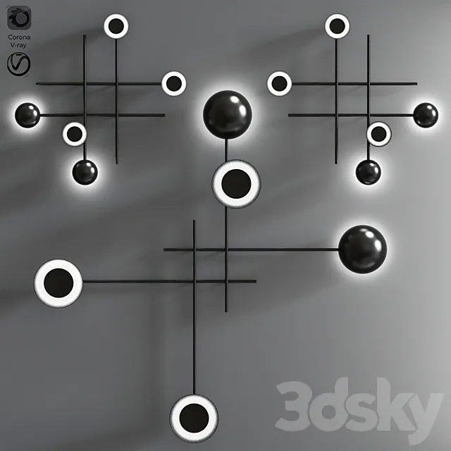 Gaia - Modern suspended or wall led lamp 3DModel