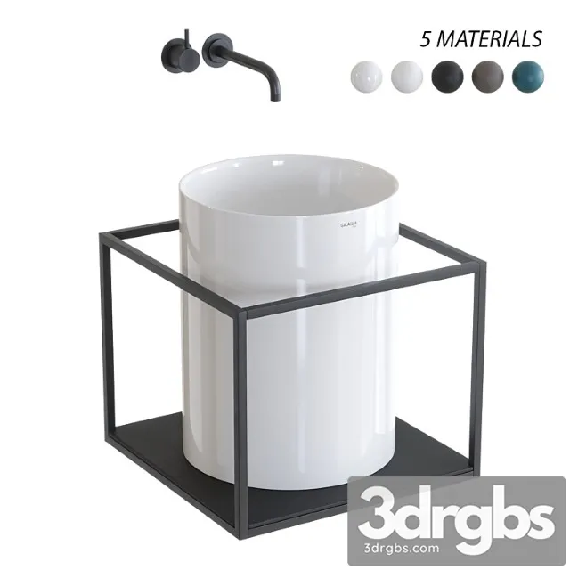 Galassia Core Countertop Ceramic Washbasin Set 2 3D Model Free