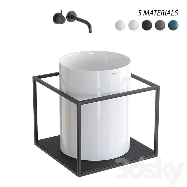 GALASSIA Core Countertop Ceramic Washbasin Set 2 3DModel