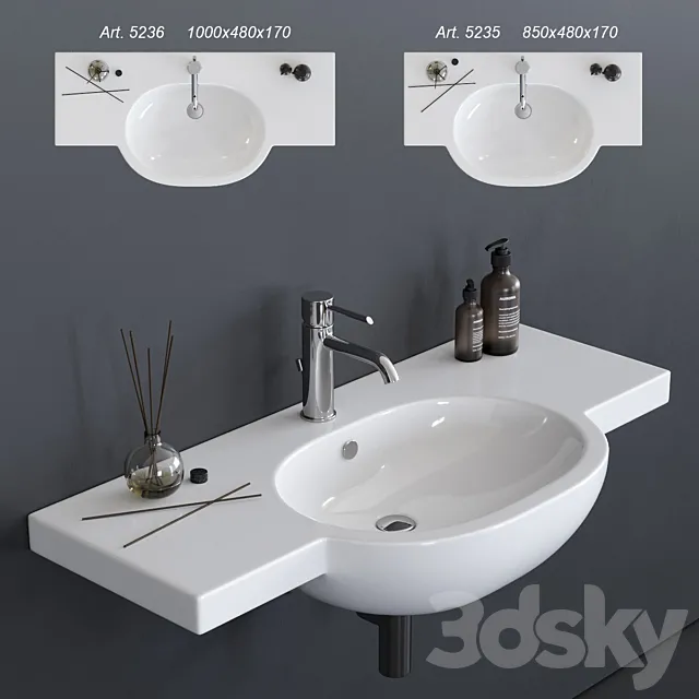 GALASSIA M2 Washbasin art. 5235 art. 5236 3DModel