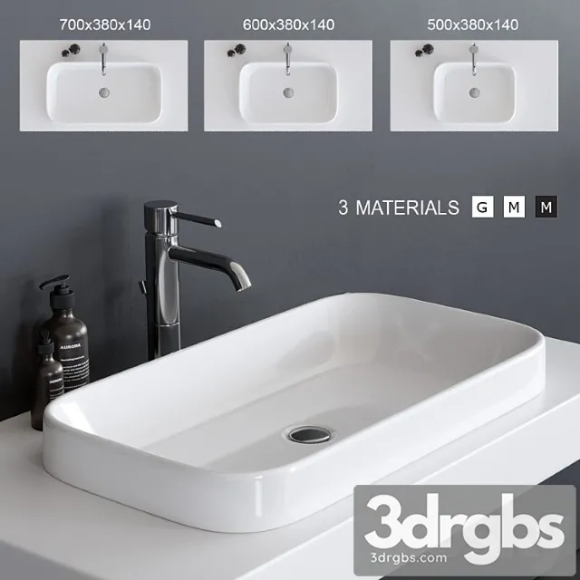 Galassia Meg 11 Washbasin Art 5453 Art 5452 Art 5417 3D Model Free