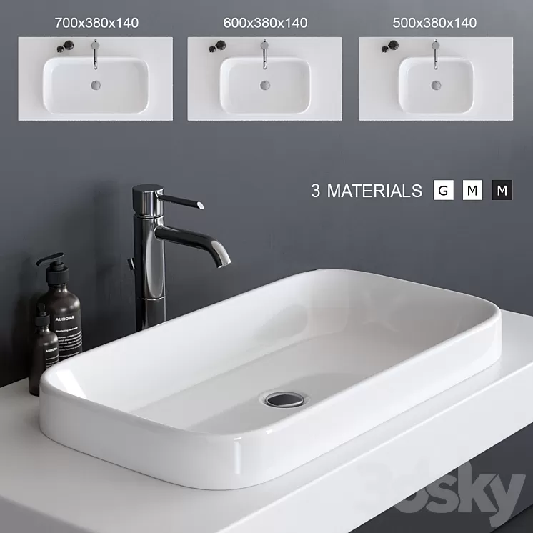 GALASSIA MEG11 Washbasin art. 5453 art. 5452 art. 5417 3D Model