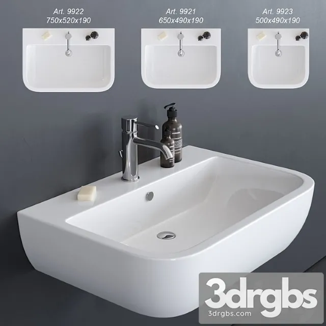 Galassia Sa02 Washbasin Art 9921 Art 9922 Art 9923 3D Model Free