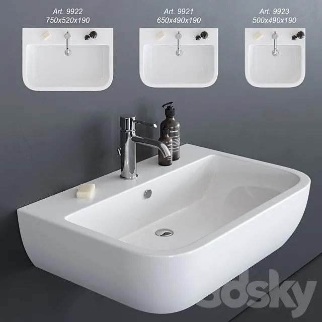 GALASSIA SA02 Washbasin art. 9921 art. 9922 art. 9923 3DModel