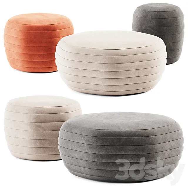 GALEATA Round Pouf by Paola Zani _ Pouf 3D Model
