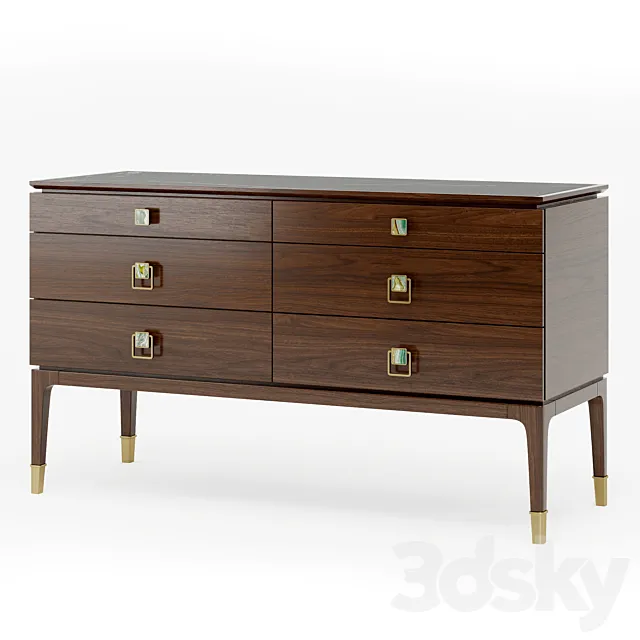 Galimberti Nino NARA CHEST OF 6 DRAWERS cod. Nar 07G 3D Model