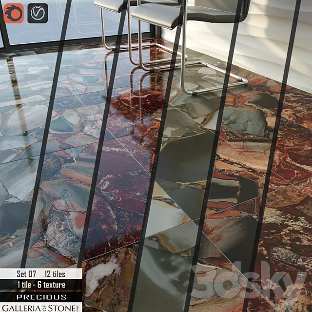 Galleria of Stone Italy Set 07 3D Model