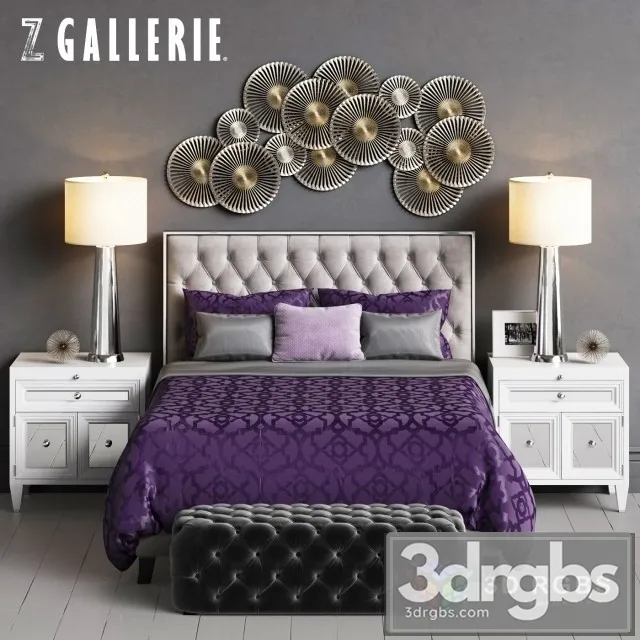 Gallerie Prague Bed 3D Model Free